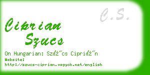 ciprian szucs business card
